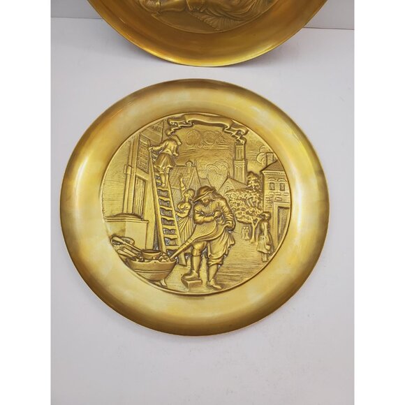 Thick and Heavy 1970s Netherlands Brass Cast Wall Plaque De Loodgieter (The - Picture 3 of 10